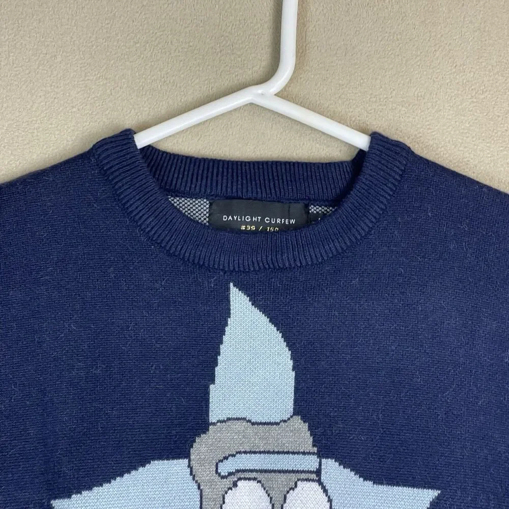 Daylight Curfew Sweater Mens Large Blue Rick & Morty Heavy Collector‎ Pullover